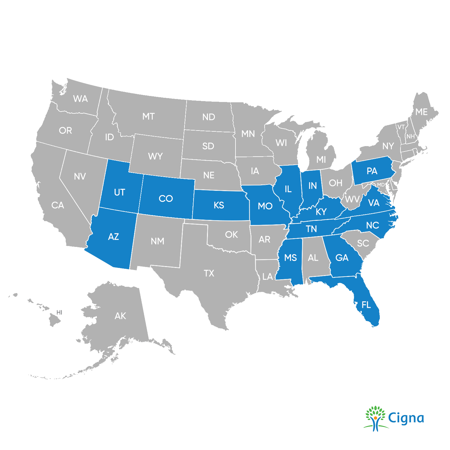 Cigna Marketplace Map